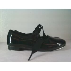 Pre-Owned Tap Shoes Dance Class Kids 12m Tyette Leather Ribbon Student